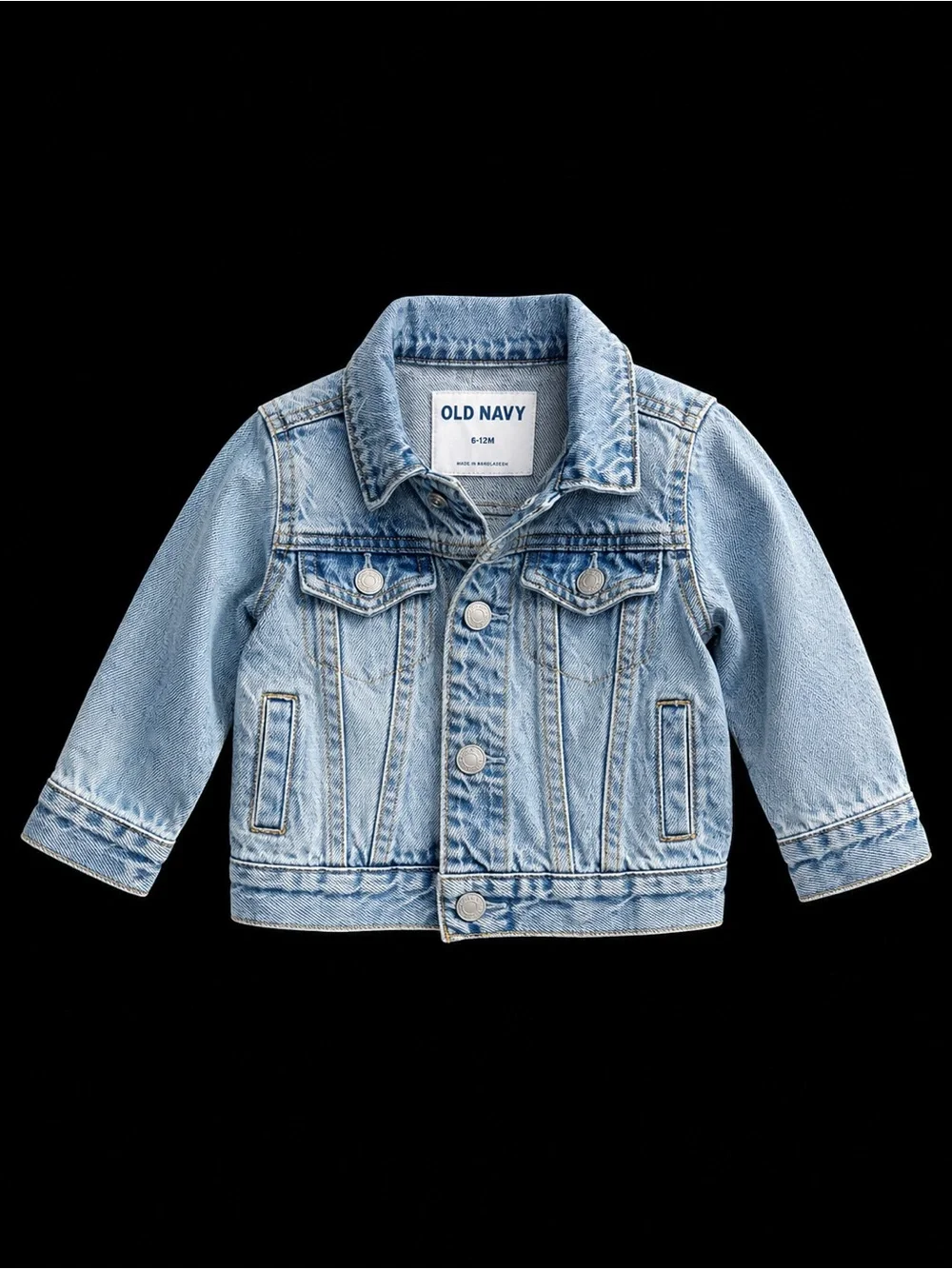Old Navy Baby Light Wash Denim Trucker Jacket 6–12 Months Classic Jean Jacket